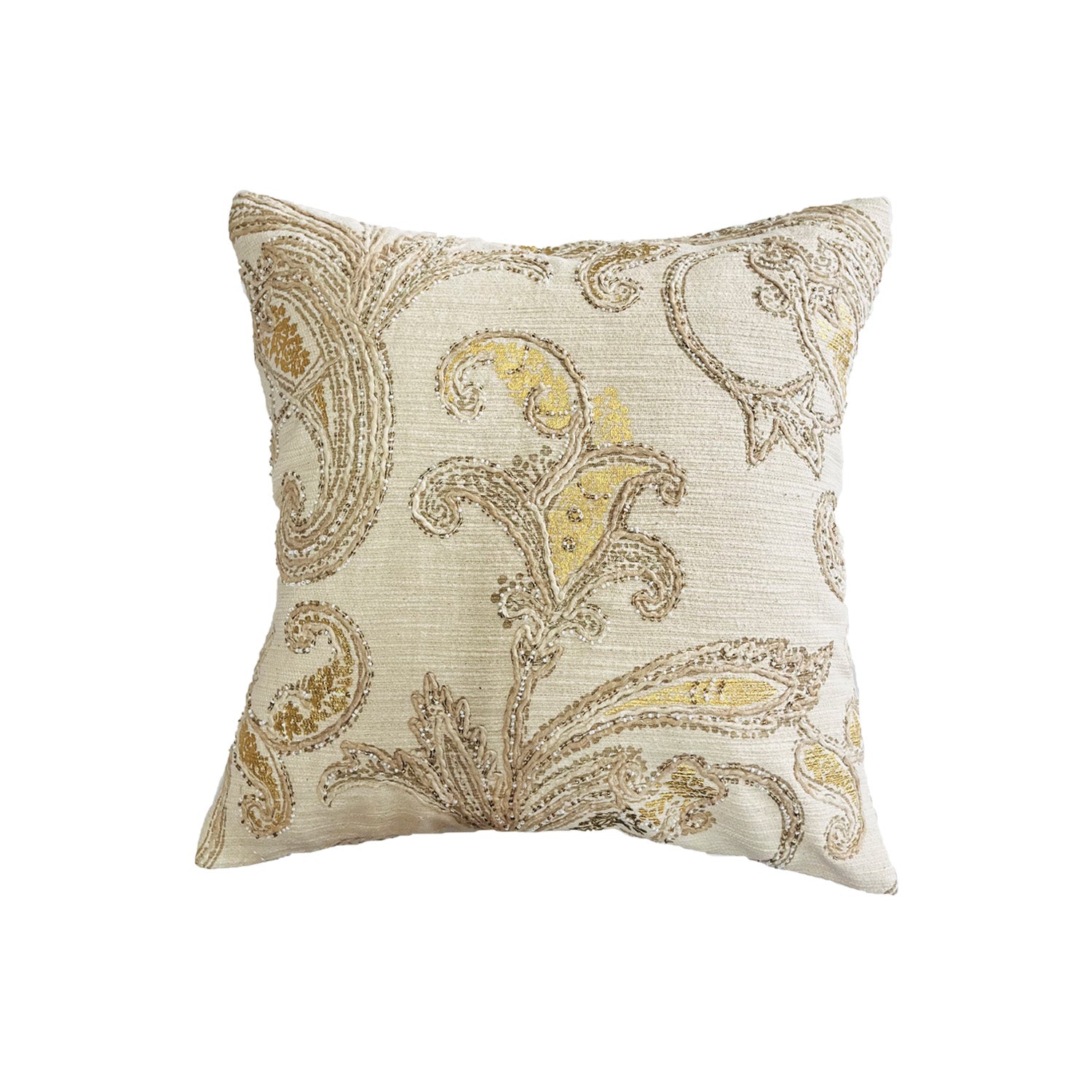 AMN BEIGE EMBROIDERY CUSHION COVER