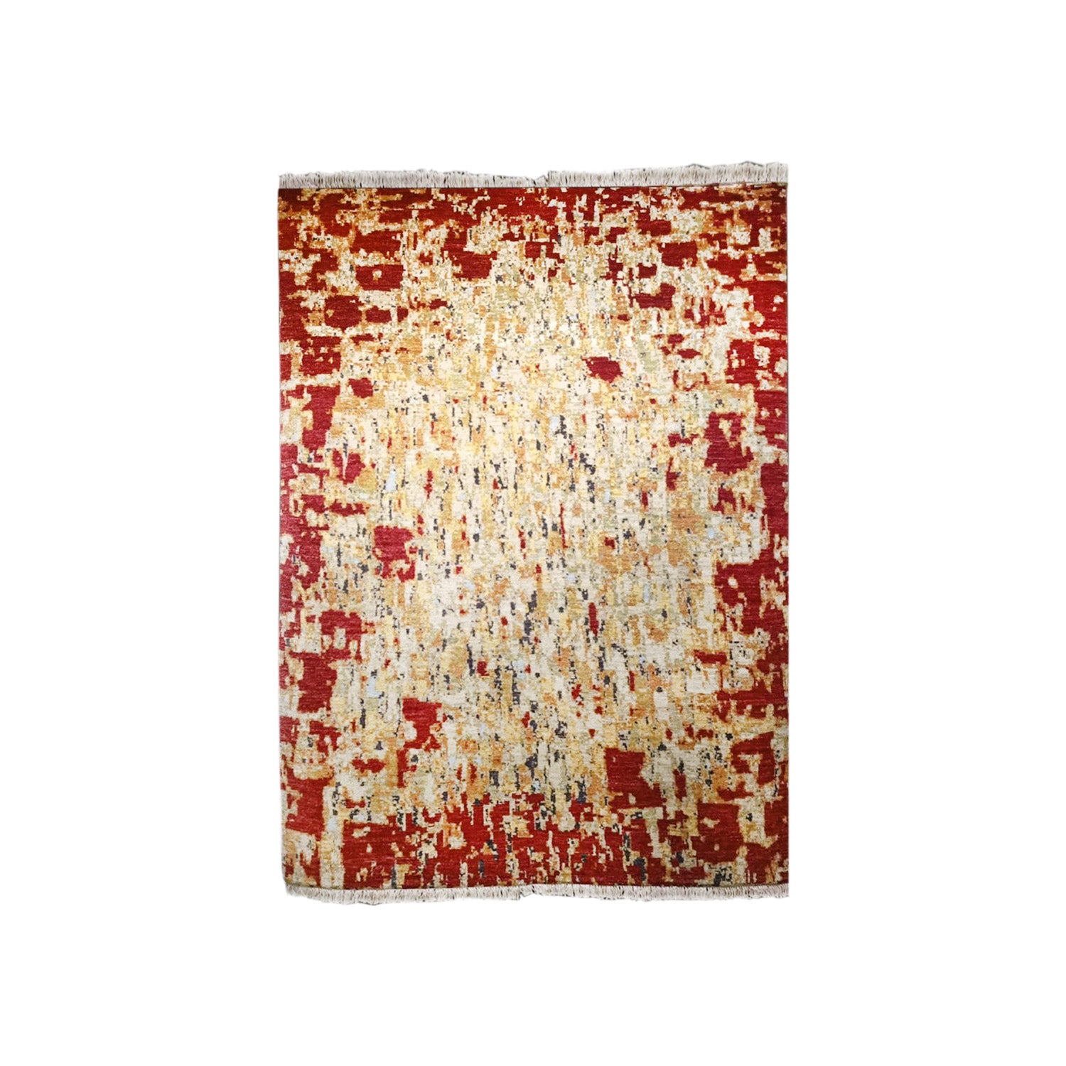 HANDKNOTTED WOOLEN RED TRADITIONAL CARPET