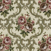 LEVENO GREEN RUST FLORAL SOFA FABRIC