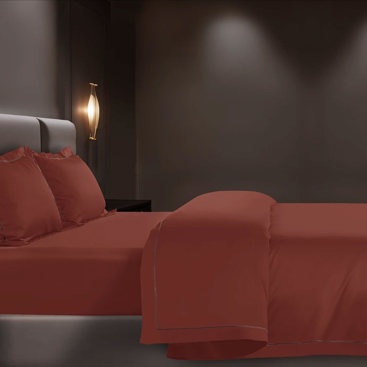 EGYPTION BAKED APPLE PLAIN DOUBLE BEDSHEET