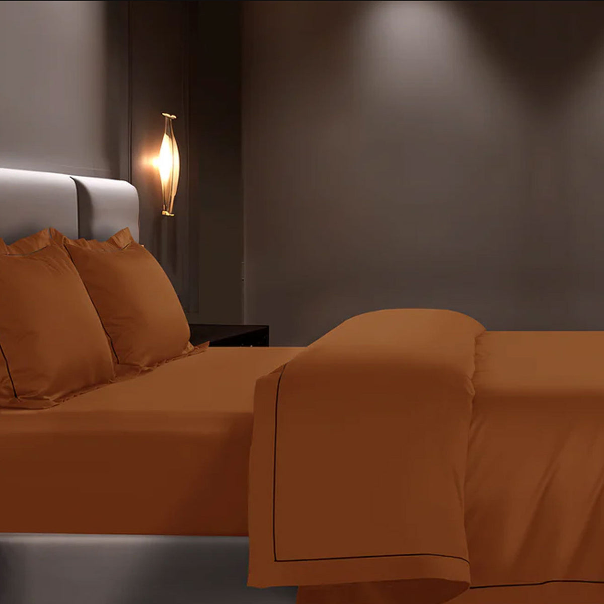 EGYPTION RUST PLAIN DOUBLE BEDSHEET