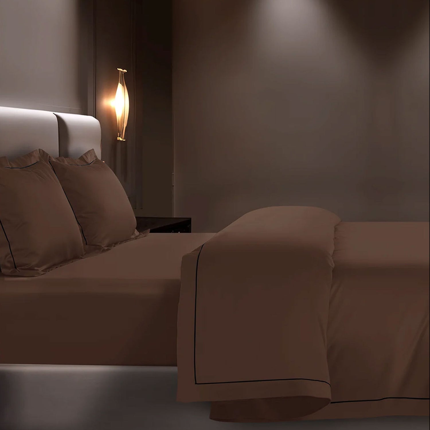 EGYPTION CHOCO PLAIN DOUBLE BEDSHEET
