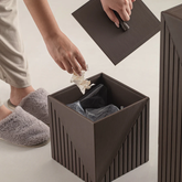 ELEGANT FLUTED CHOCO LEATHERITE DUSTBIN