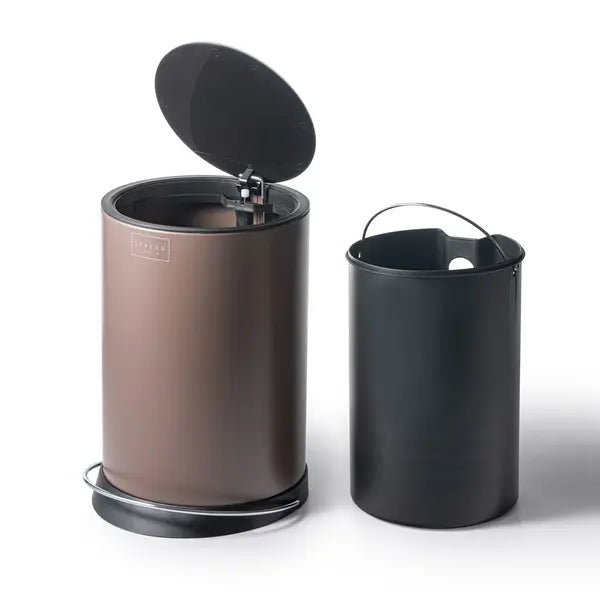 DARK BROWN ROUND DUSTBIN 6LTR