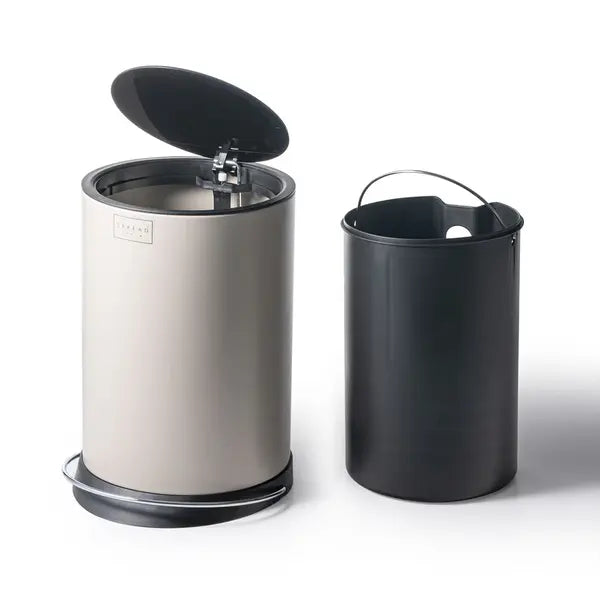 LIGHT BROWN ROUND DUSTBIN 6LTR