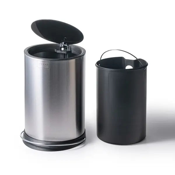 STEEL MATT ROUND DUSTBIN 6LTR