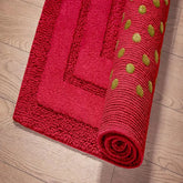 SIRIO CARMINIO RED LUXURY TUFTED COTTON BATHMAT