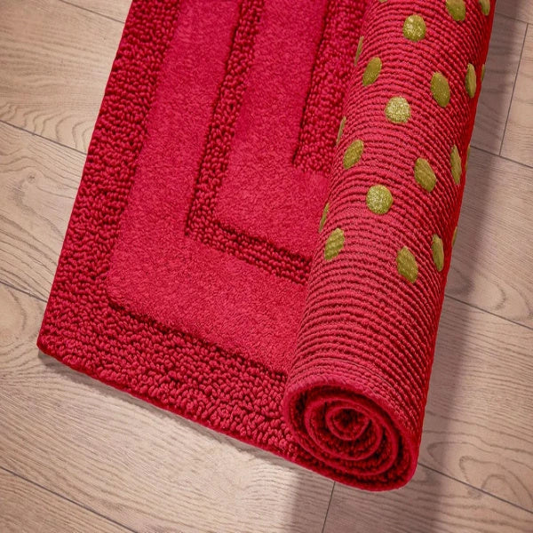 SIRIO CARMINIO RED LUXURY TUFTED COTTON BATHMAT