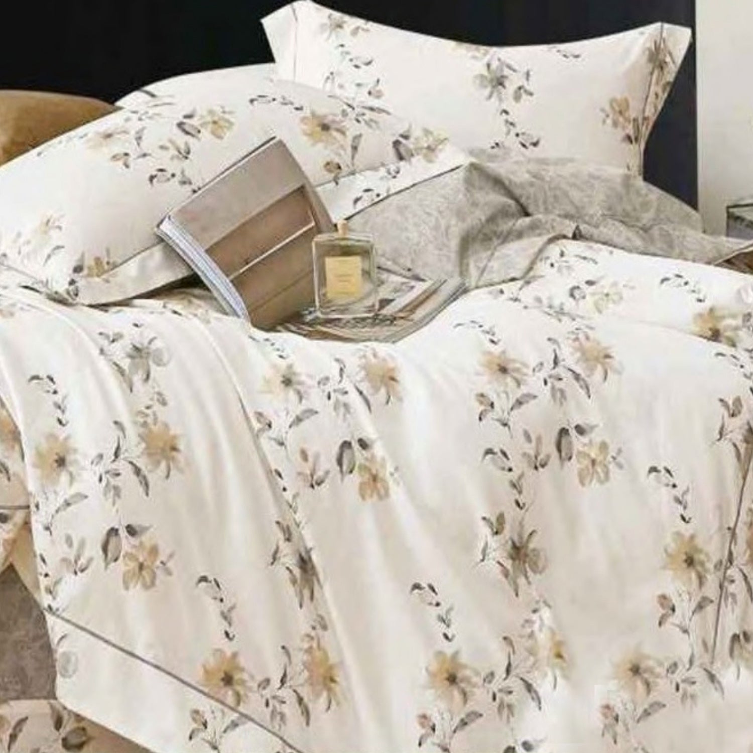 FOUR SEASONS XL CREAM FLORAL DOUBLE BEDSHEET