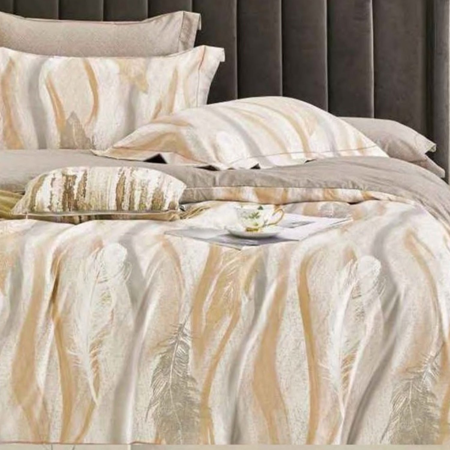 FOUR SEASONS XL FOGGY GREY MODERN DOUBLE BEDSHEET