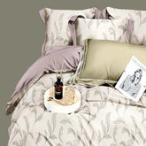 FOUR SEASONS XL WHITE ROCK LEAF DOUBLE BEDSHEET