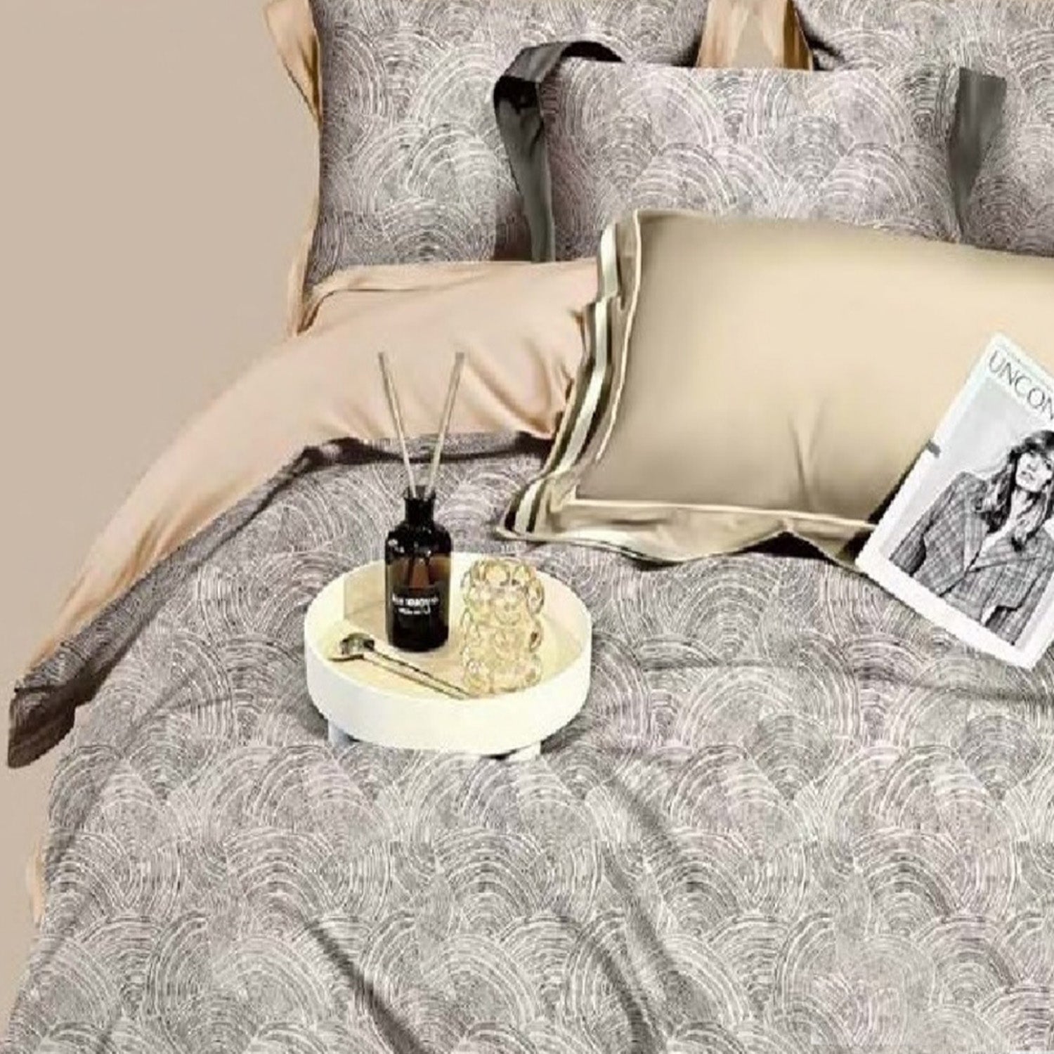 FOUR SEASONS XL PASTEL GREY MODERN DOUBLE BEDSHEET