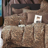 FOUR SEASONS XL LISBON BROWN & FAWN JAGUAR DOUBLE BEDSHEET
