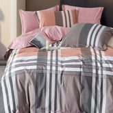 FOUR SEASONS XL DUSTY GREY & CARBON GREY MODERN DOUBLE BEDSHEET