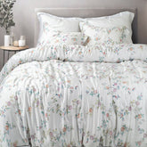 TENCEL WHITE FLORAL DOUBLE BEDSHEET