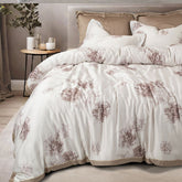 TENCEL CREAM FLORAL DOUBLE BEDSHEET