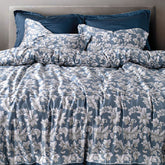 TENCEL BLUE LEAFS DOUBLE BEDSHEET