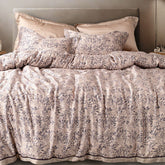 TENCEL BABY PINK LEAFS DOUBLE BEDSHEET