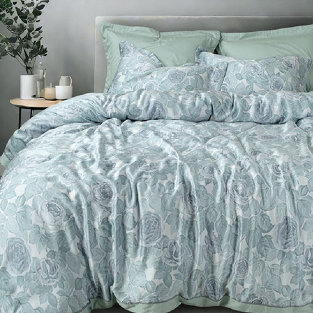 TENCEL AQUA FLORAL DOUBLE BEDSHEET