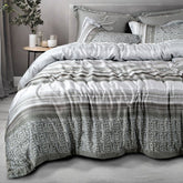 TENCEL GRAY STRIPED DOUBLE BEDSHEET