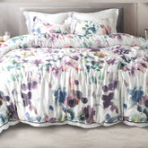 TENCEL WHITE MULTICOLOUR FLORAL DOUBLE BEDSHEET