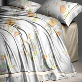 TENCEL WHITE FLORAL DOUBLE BEDSHEET