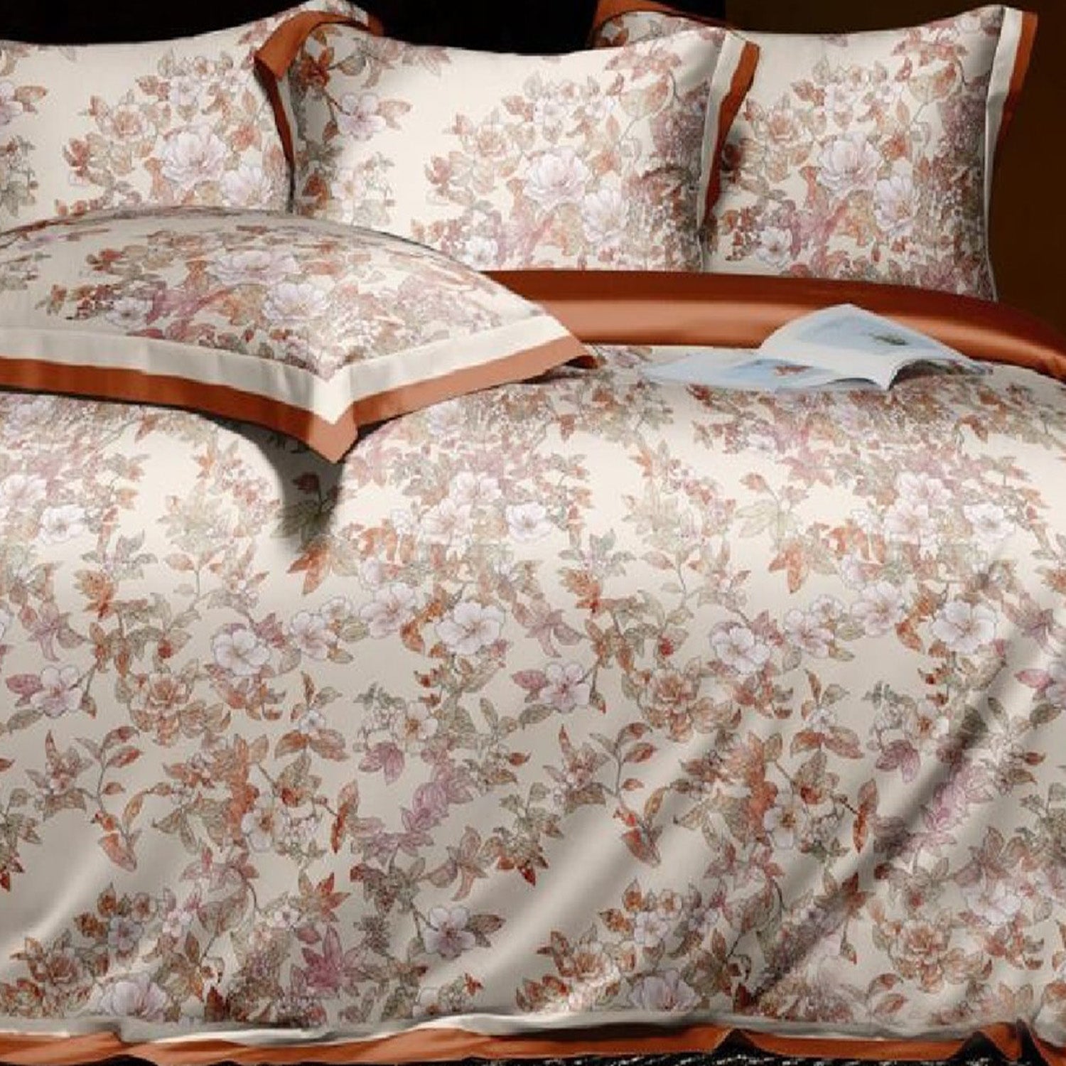 TENCEL CREAM FLORAL DOUBLE BEDSHEET