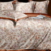 TENCEL CREAM FLORAL DOUBLE BEDSHEET