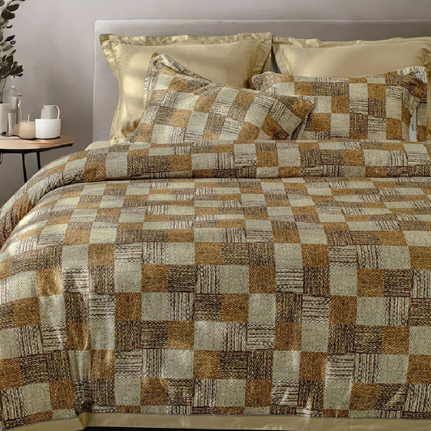 TENCEL BROWN STRIPED DOUBLE BEDSHEET