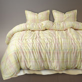 GLOBAL LIVING SG LIGHT YELLOW STRIPED DOUBLE BEDSHEET