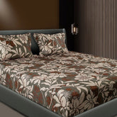 GLOBAL LIVING SG BEIGE FLORAL DOUBLE BEDSHEET