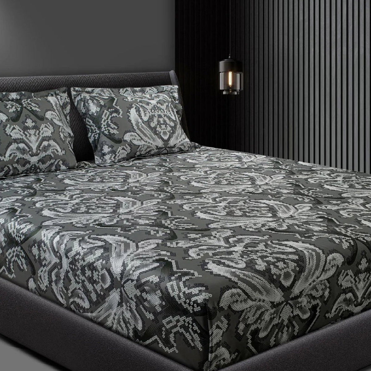 GLOBAL LIVING SG GRAY MODERN DOUBLE BEDSHEET