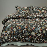 GLOBAL LIVING SG BLACK FLORAL DOUBLE BEDSHEET