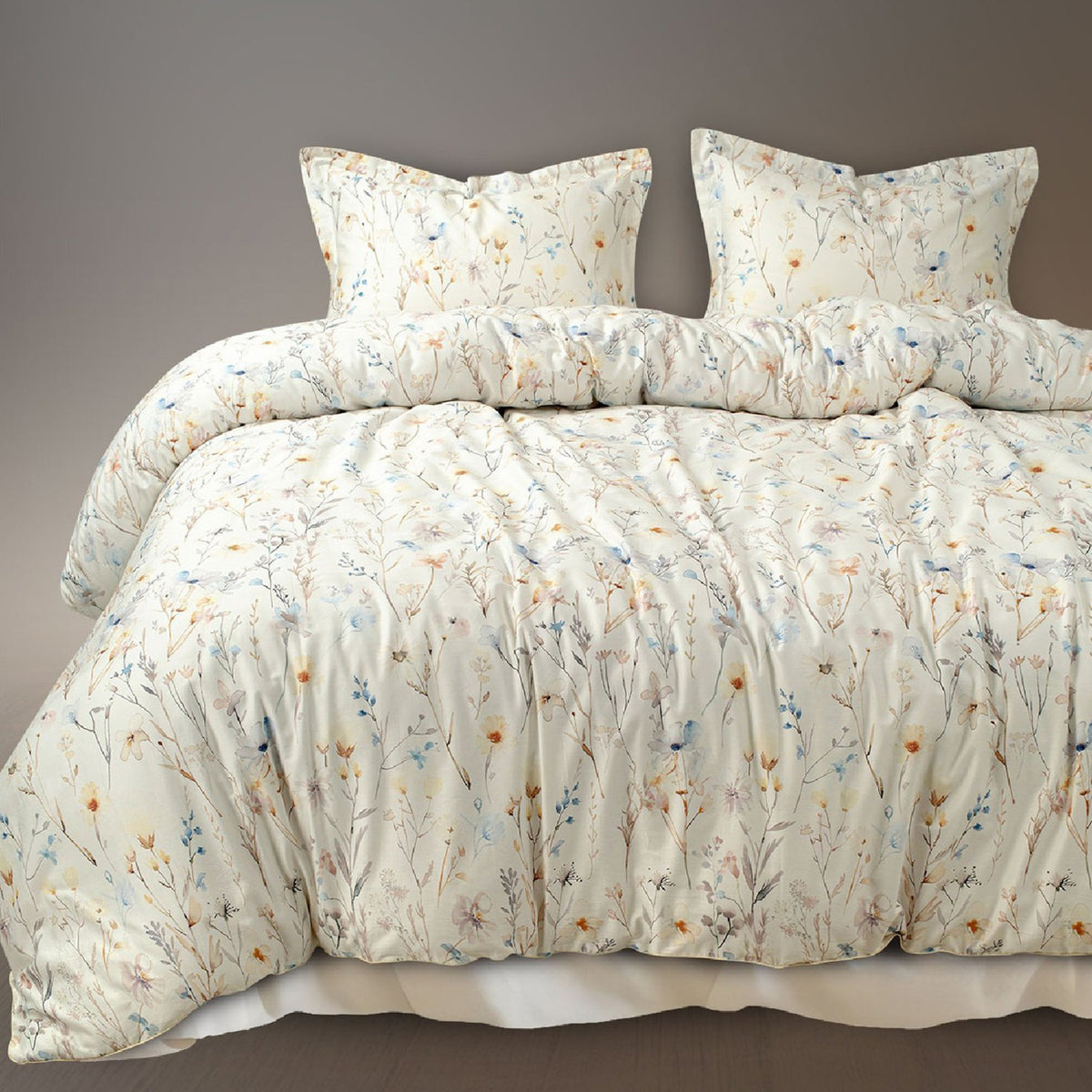 GLOBAL LIVING SG WHITE FLORAL DOUBLE BEDSHEET