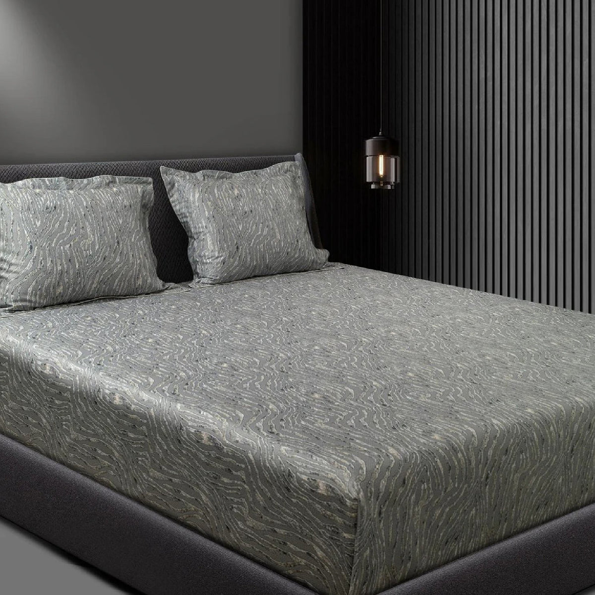 GLOBAL LIVING SG OFFGREY MODERN DOUBLE BEDSHEET