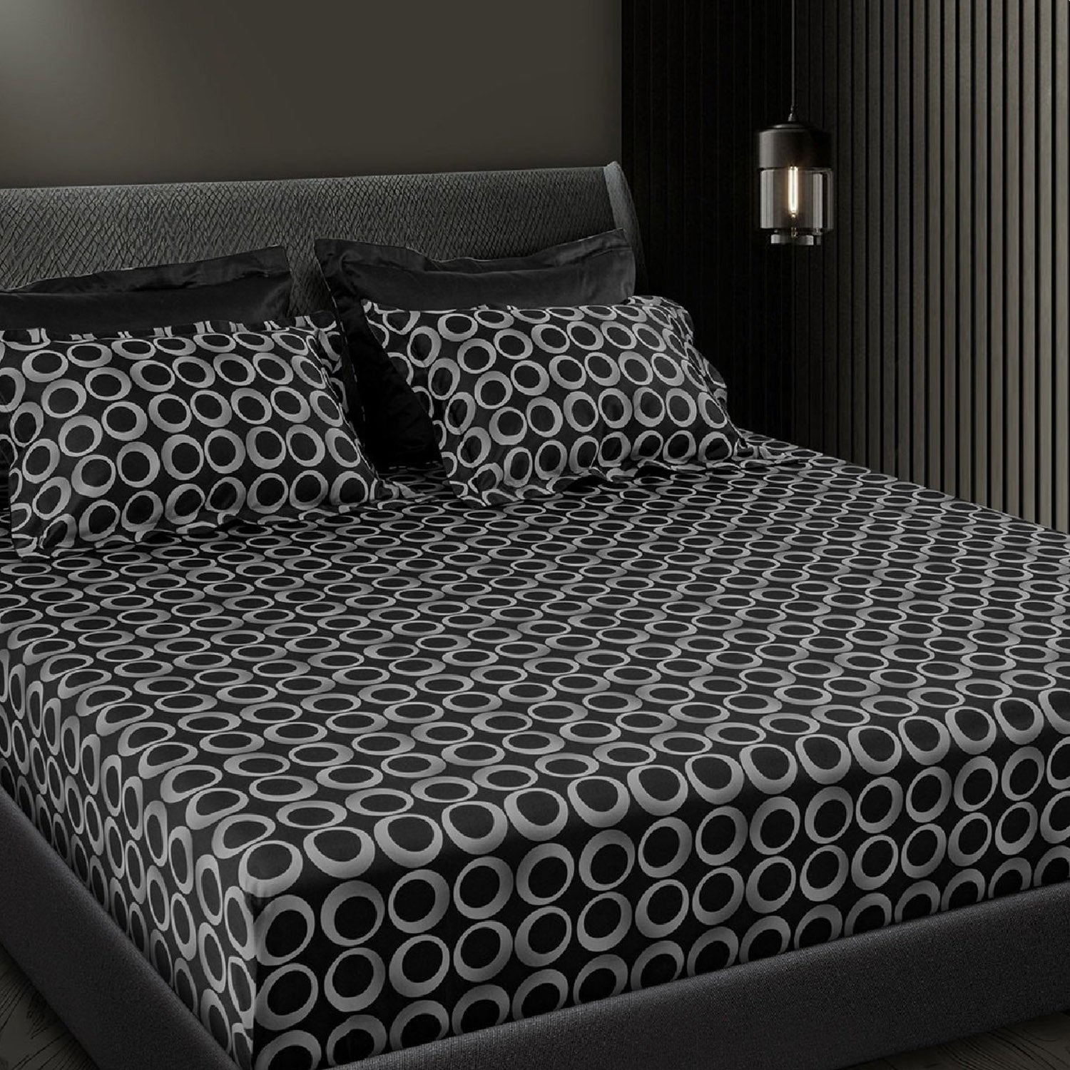 GLOBAL LIVING SG BLACK MODERN DOUBLE BEDSHEET