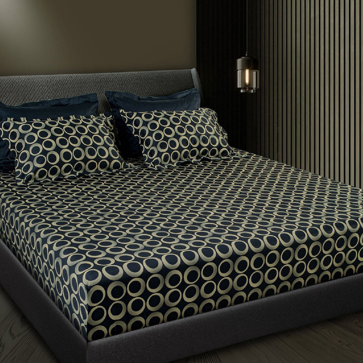 GLOBAL LIVING SG LIGHT BLACK MODERN DOUBLE BEDSHEET