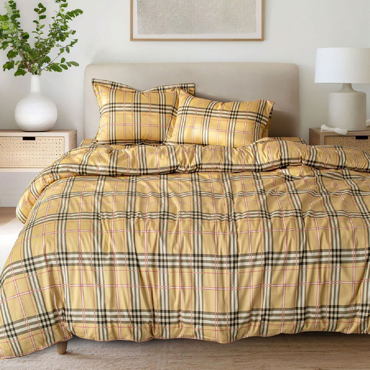 GLOBAL LIVING SG ORANGE STRIPED DOUBLE BEDSHEET