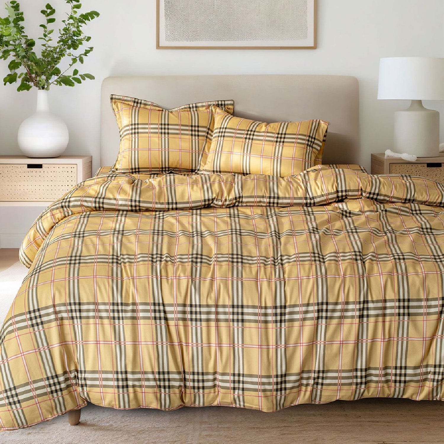 GLOBAL LIVING SG ORANGE STRIPED DOUBLE BEDSHEET