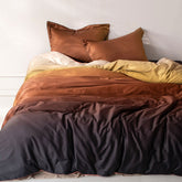 GLOBAL LIVING OMBRE COFFEE MODERN DOUBLE BEDSHEET