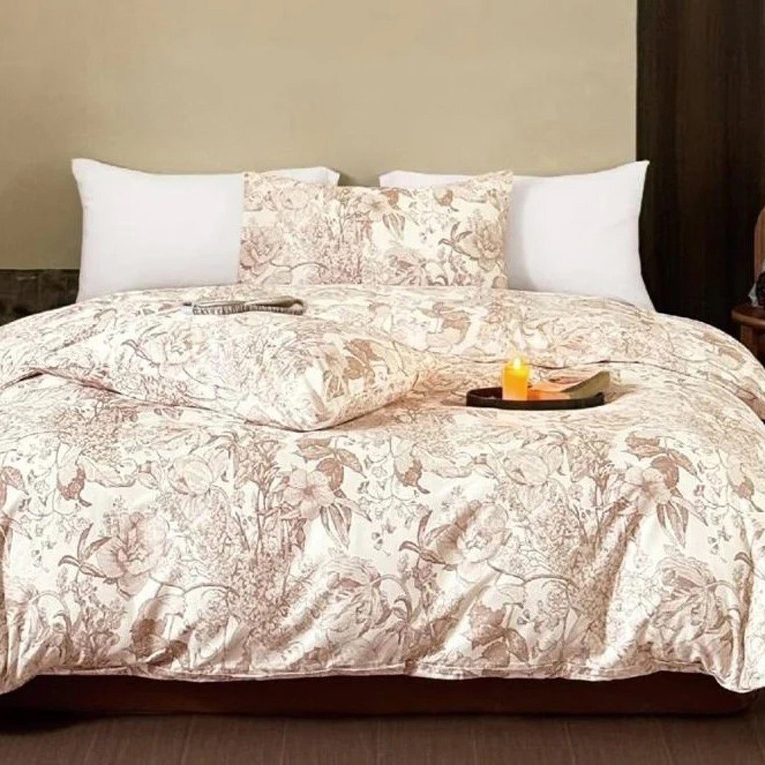 FOUR SEASONS CREAM FLORAL DOUBLE BEDSHEET