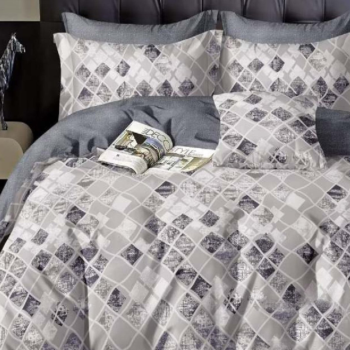 FOUR SEASONS GREY MODERN DOUBLE BEDSHEET