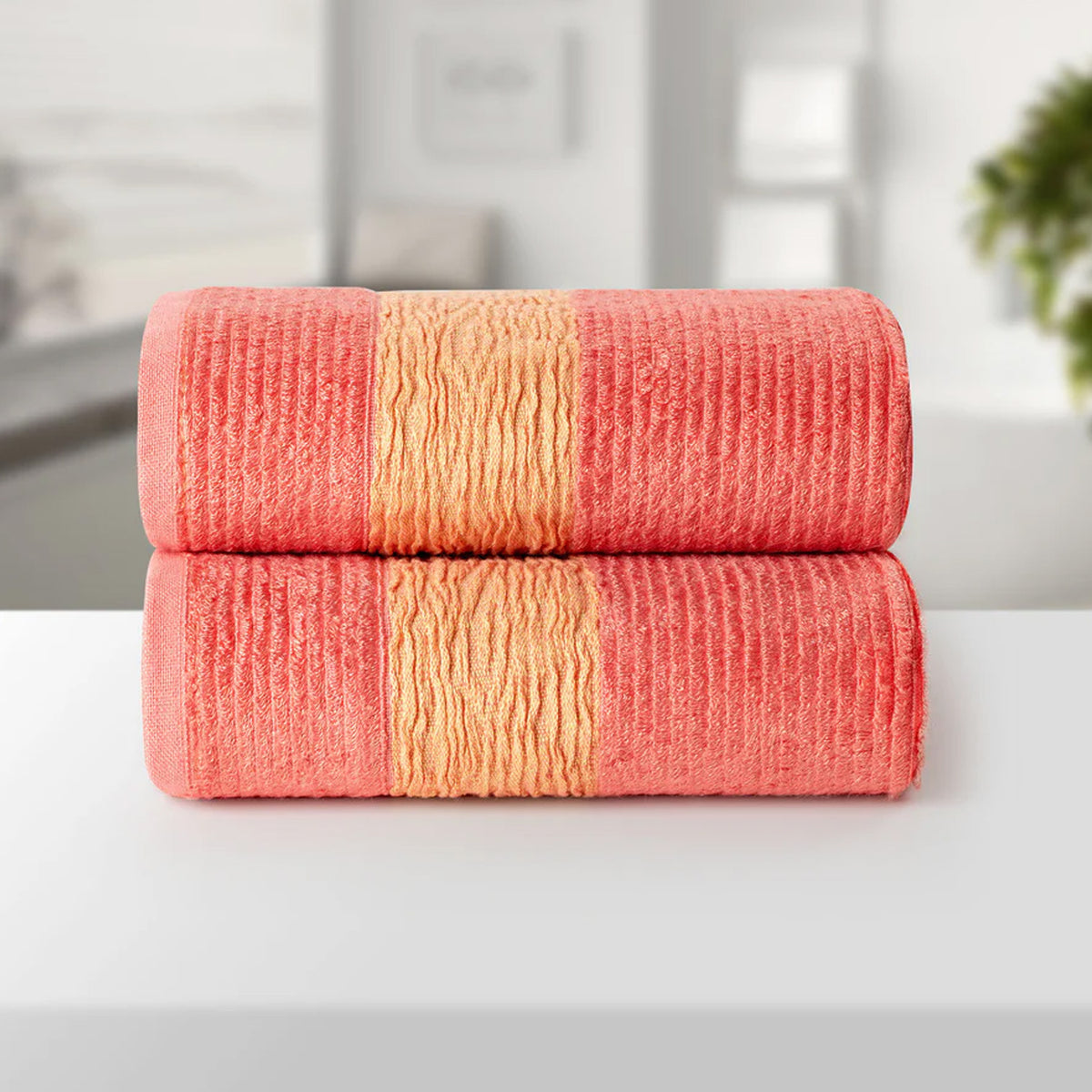 BAMBOO PEACH ULTRA ABSORBENT 2PC HAND TOWEL