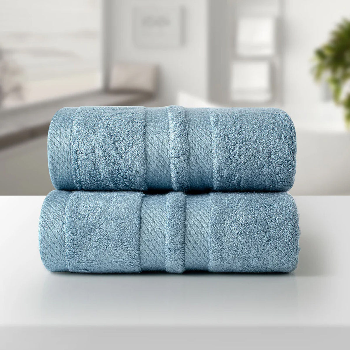 BAMBOO BLUE ULTRA ABSORBENT 2PC HAND TOWEL
