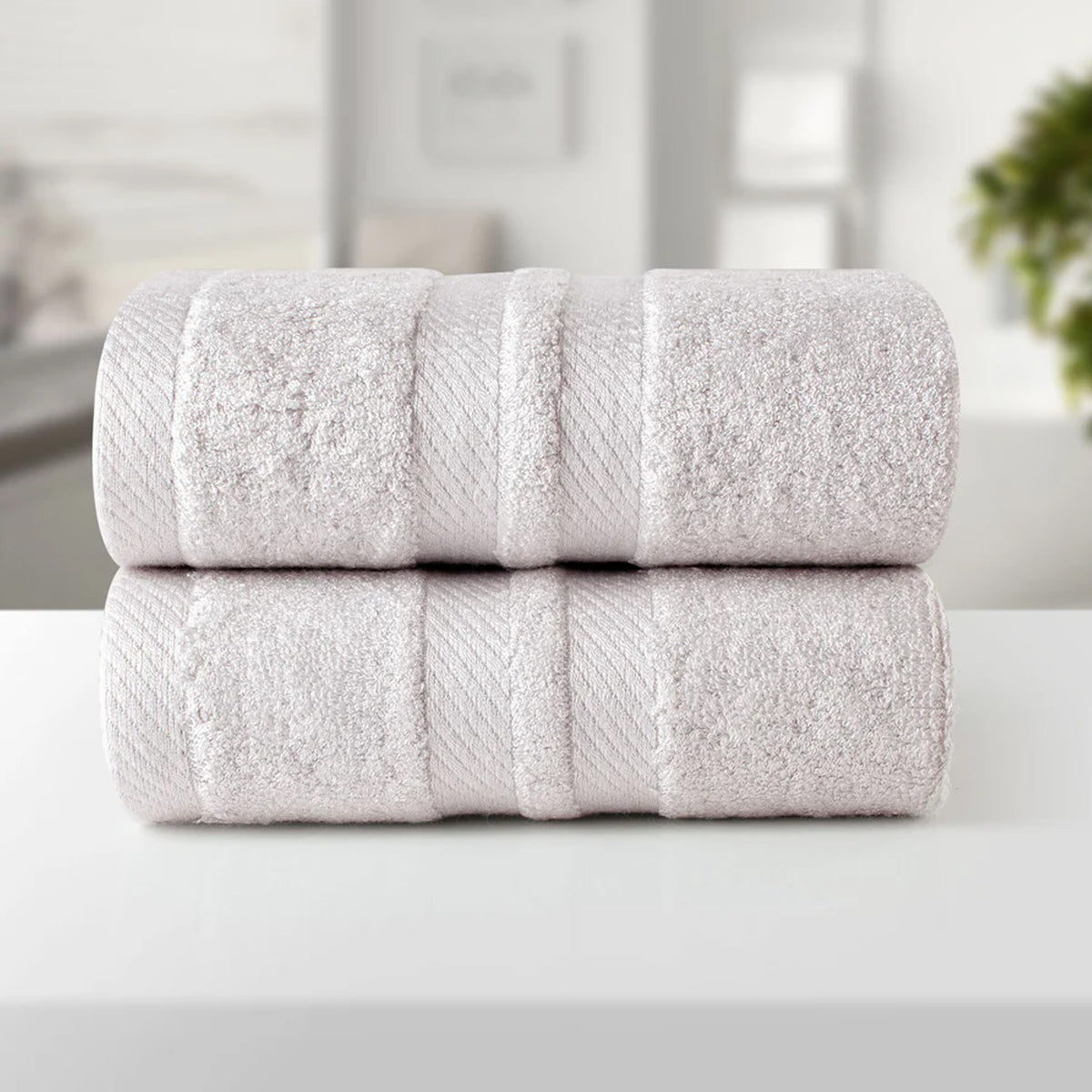BAMBOO LIGHT GREY ULTRA ABSORBENT 2PC HAND TOWEL