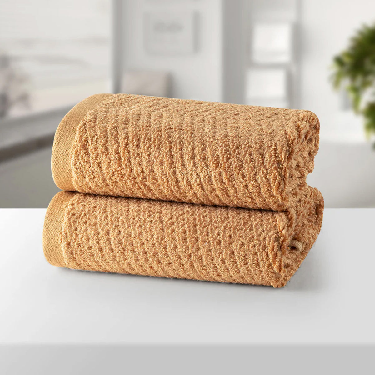 BAMBOO BROWN ULTRA ABSORBENT 2PC HAND TOWEL