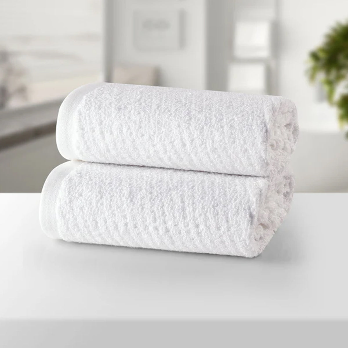 BAMBOO WHITE ULTRA ABSORBENT 2PC HAND TOWEL