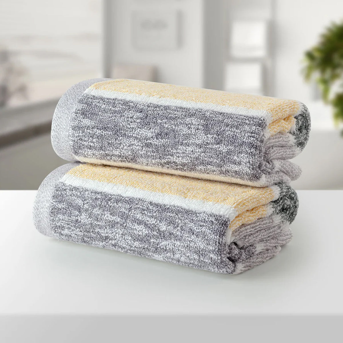 BAMBOO YELLOW ULTRA ABSORBENT 2PC HAND TOWEL