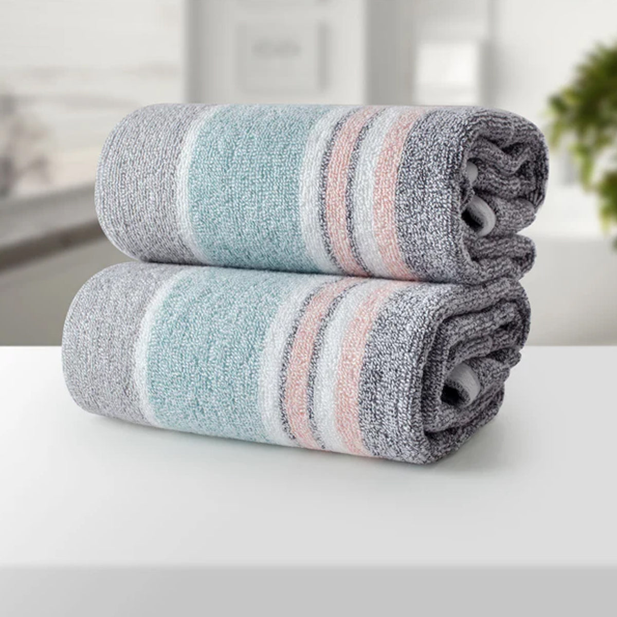 BAMBOO GREY ULTRA ABSORBENT 2PC HAND TOWEL