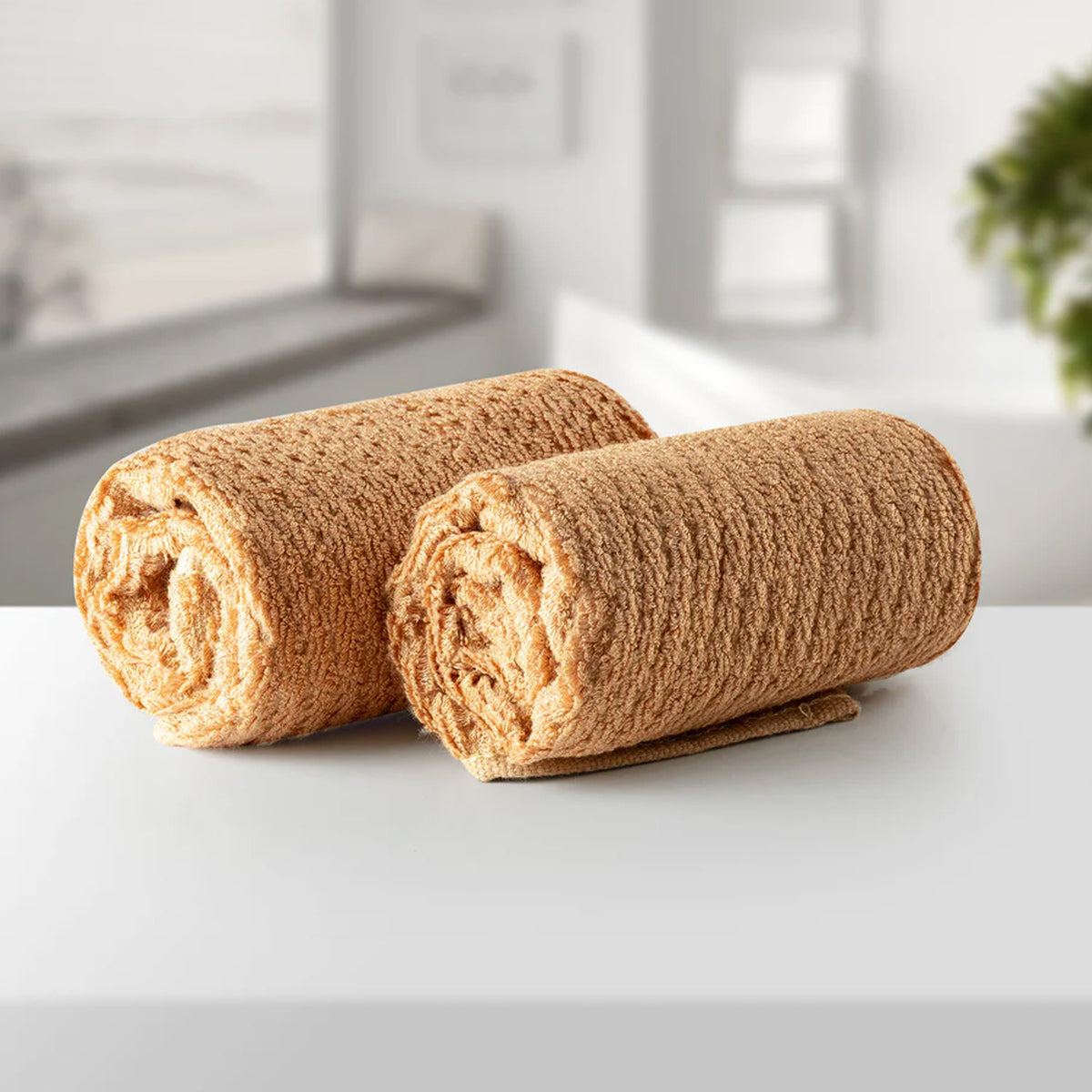 BAMBOO BROWN GENTLE QUICK DRYING 2PC FACE TOWEL